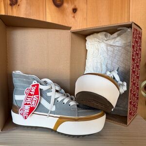 Vans High-Top Sk8-HI Tapered Sneakers--Turquoise and Gold